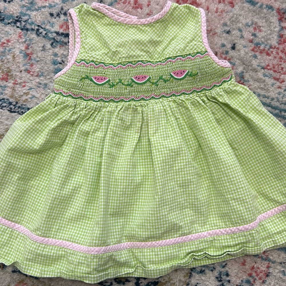 Baby girl carriage boutique watermelon smock dress